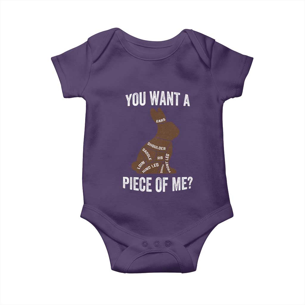 Funny You Want A Piece Of Me Baby Onesie Chocolate Easter Bunny