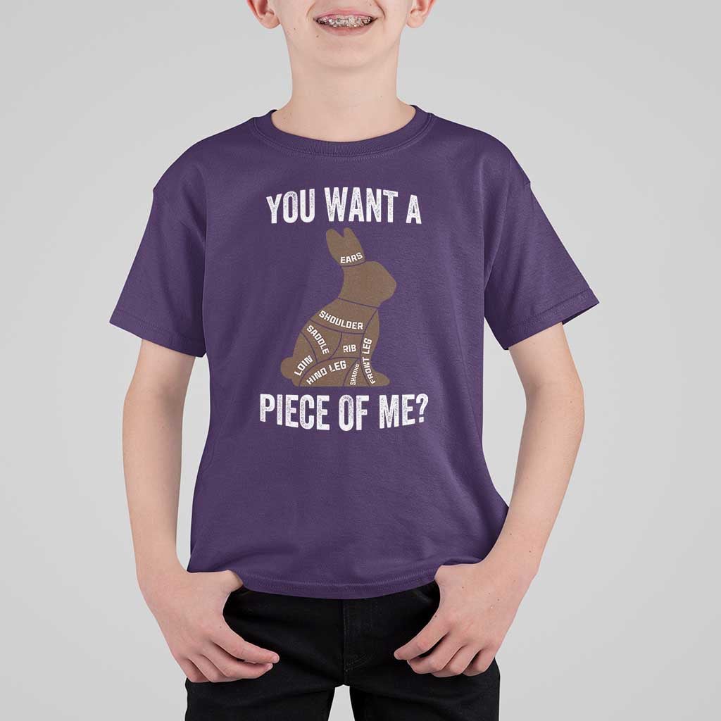 Funny You Want A Piece Of Me T Shirt For Kid Chocolate Easter Bunny