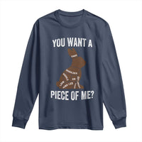 Funny You Want A Piece Of Me Long Sleeve Shirt Chocolate Easter Bunny