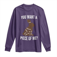 Funny You Want A Piece Of Me Long Sleeve Shirt Chocolate Easter Bunny