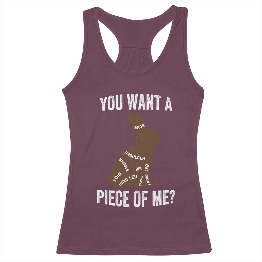 Funny You Want A Piece Of Me Racerback Tank Top Chocolate Easter Bunny
