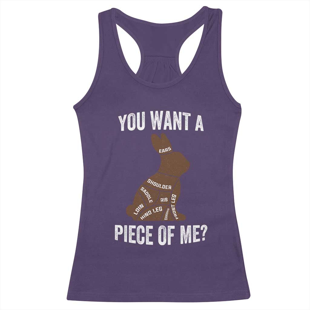 Funny You Want A Piece Of Me Racerback Tank Top Chocolate Easter Bunny