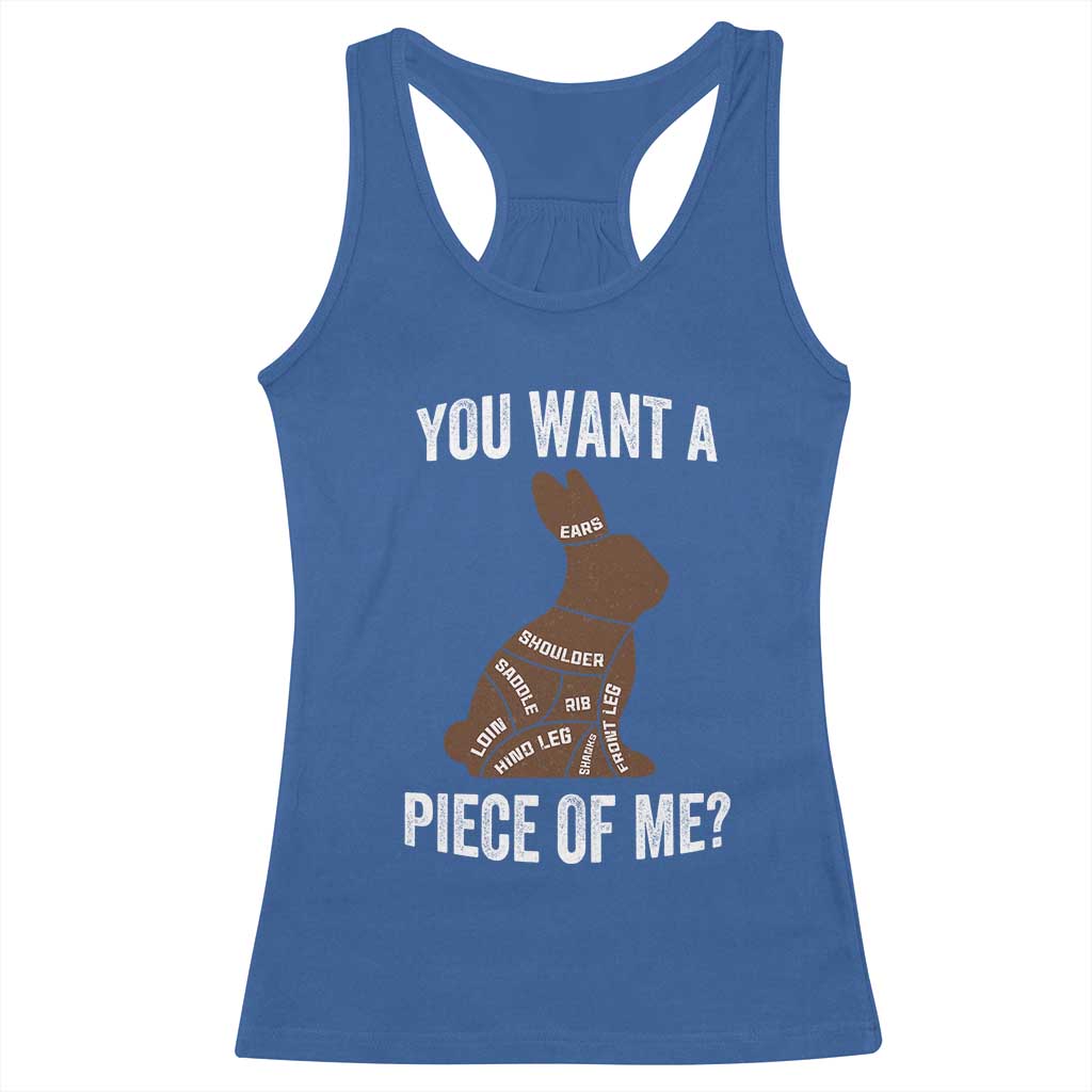 Funny You Want A Piece Of Me Racerback Tank Top Chocolate Easter Bunny