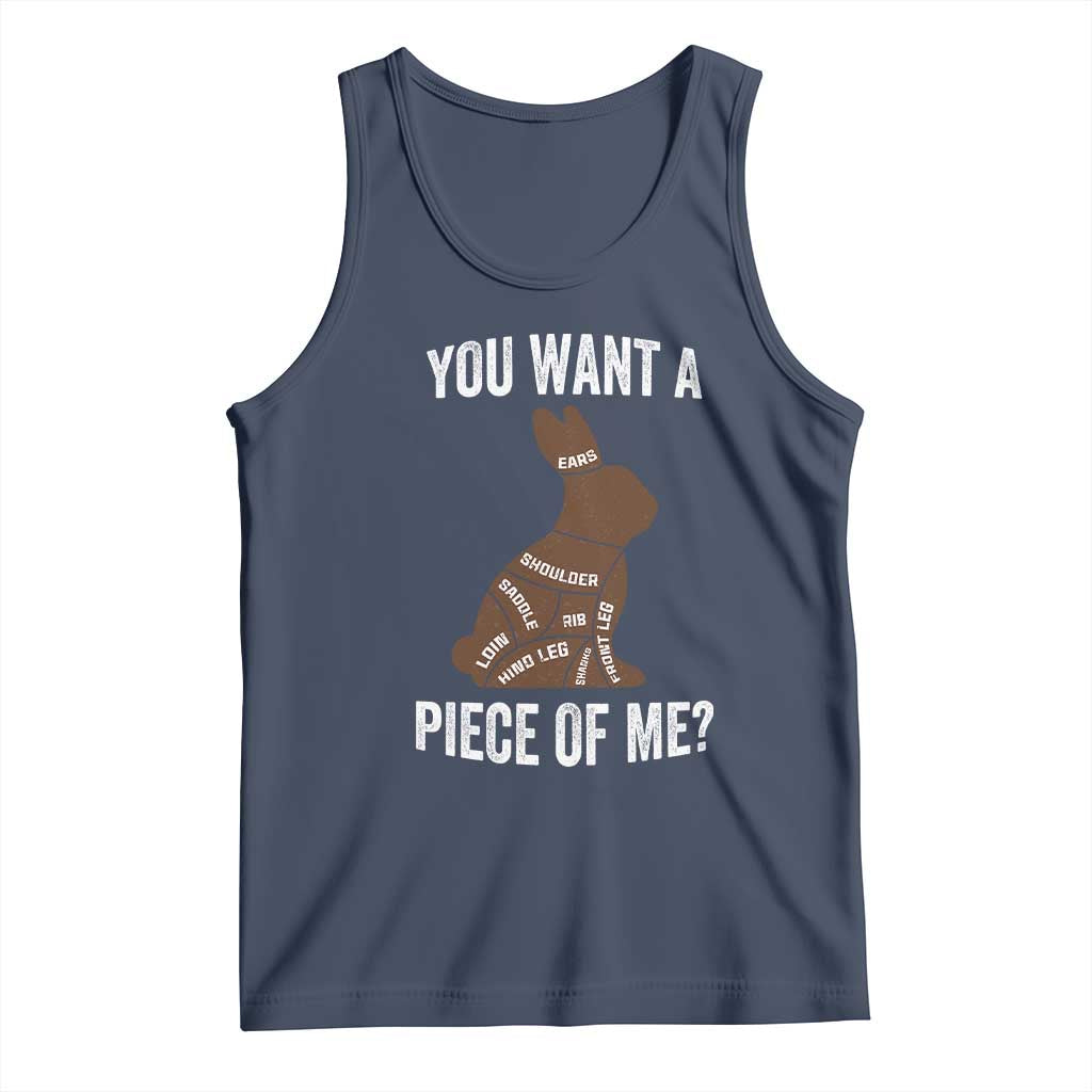 Funny You Want A Piece Of Me Tank Top Chocolate Easter Bunny