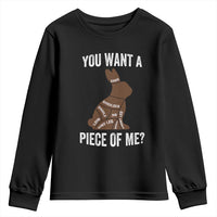 Funny You Want A Piece Of Me Youth Sweatshirt Chocolate Easter Bunny