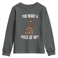 Funny You Want A Piece Of Me Youth Sweatshirt Chocolate Easter Bunny
