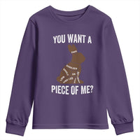 Funny You Want A Piece Of Me Youth Sweatshirt Chocolate Easter Bunny