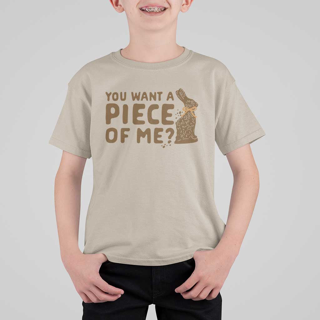 Funny Easter Day Chocolate Bunny T Shirt For Kid You Want A Piece Of Me