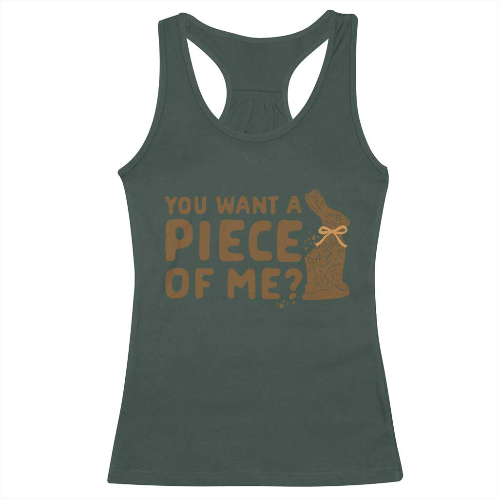 Funny Easter Day Chocolate Bunny Racerback Tank Top You Want A Piece Of Me