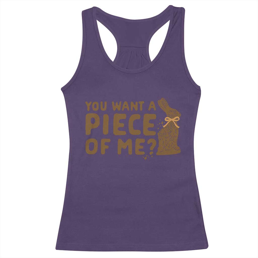 Funny Easter Day Chocolate Bunny Racerback Tank Top You Want A Piece Of Me