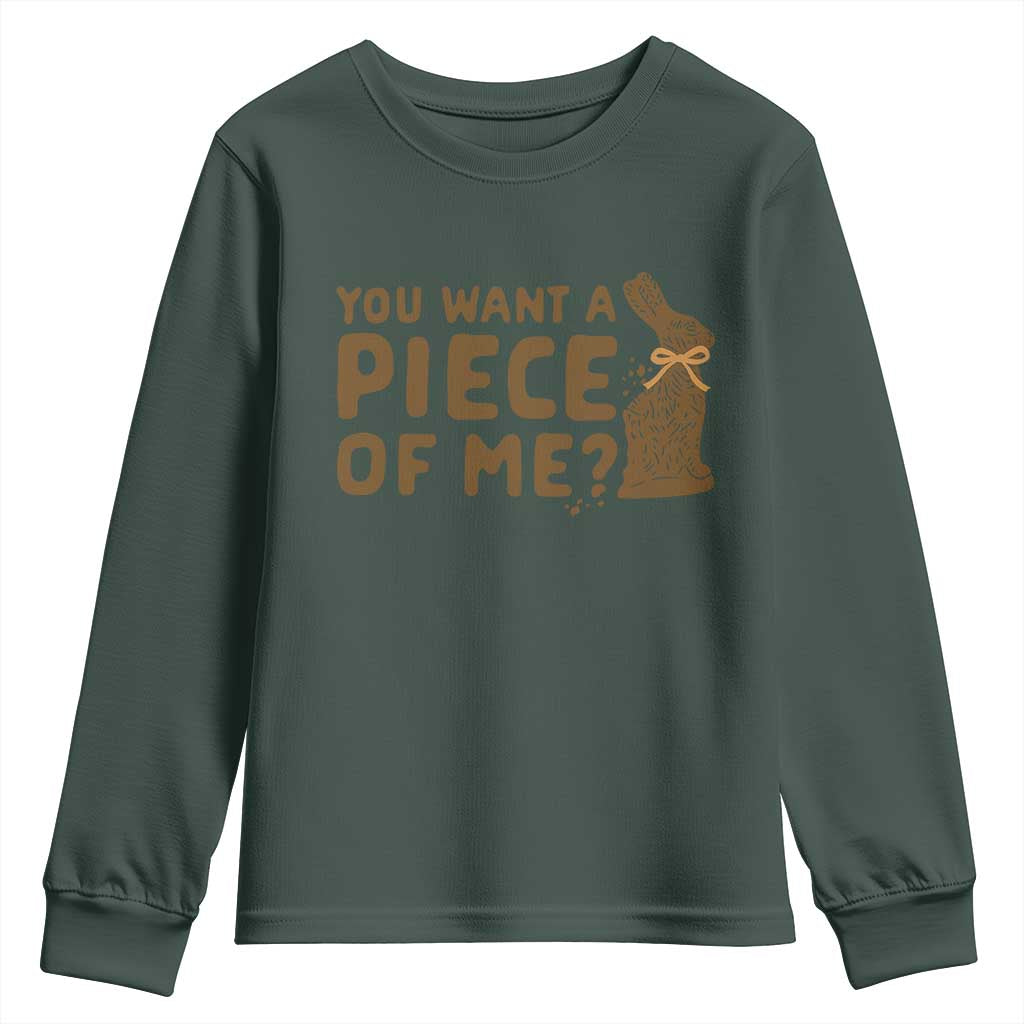 Funny Easter Day Chocolate Bunny Youth Sweatshirt You Want A Piece Of Me