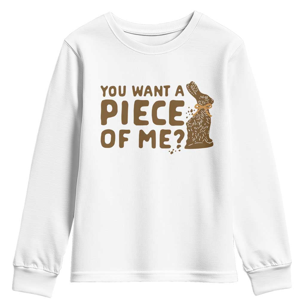 Funny Easter Day Chocolate Bunny Youth Sweatshirt You Want A Piece Of Me