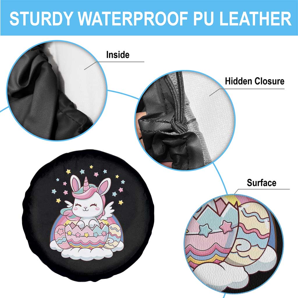 Funny Easter Unicorn Bunny Easter Eggs Spare Tire Cover
