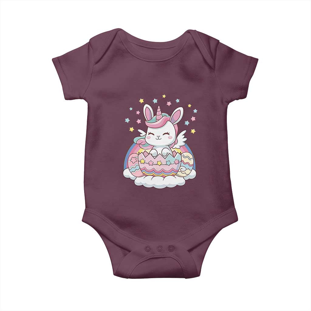 Funny Easter Unicorn Bunny Easter Eggs Baby Onesie