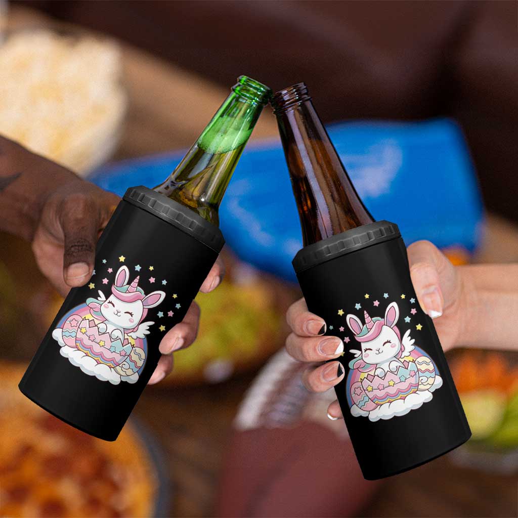 Funny Easter Unicorn Bunny Easter Eggs 4 in 1 Can Cooler Tumbler