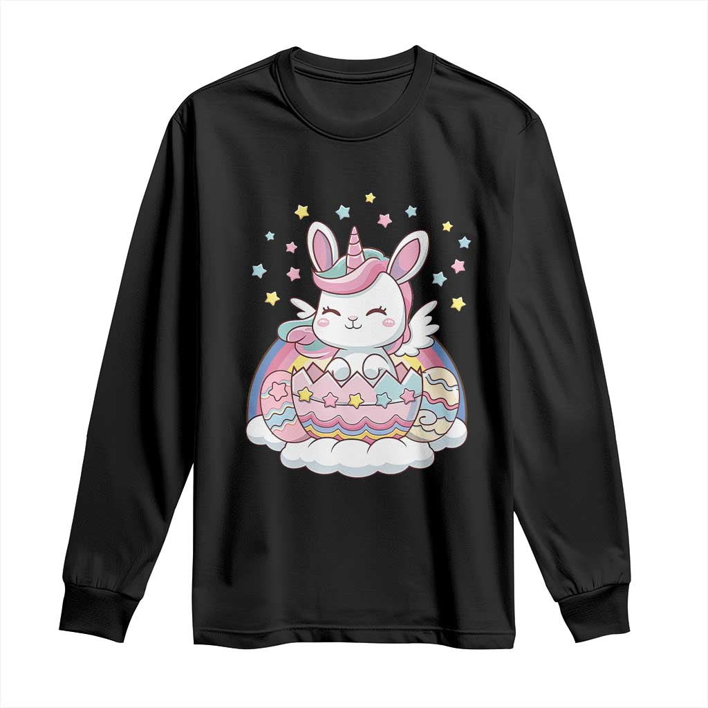Funny Easter Unicorn Bunny Easter Eggs Long Sleeve Shirt