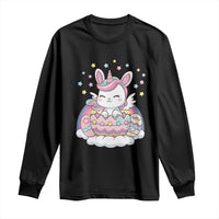 Funny Easter Unicorn Bunny Easter Eggs Long Sleeve Shirt