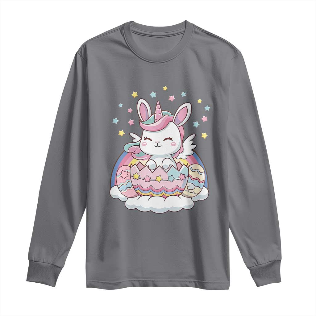 Funny Easter Unicorn Bunny Easter Eggs Long Sleeve Shirt