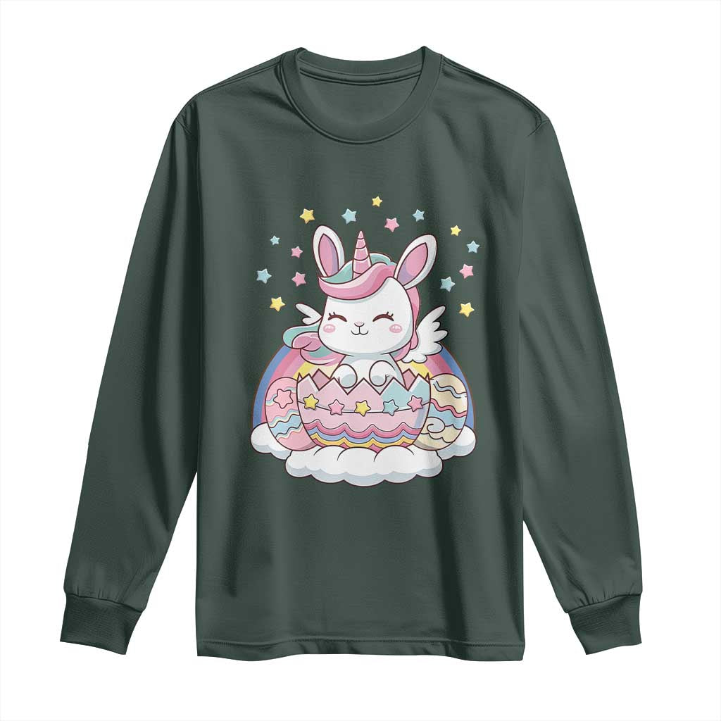 Funny Easter Unicorn Bunny Easter Eggs Long Sleeve Shirt