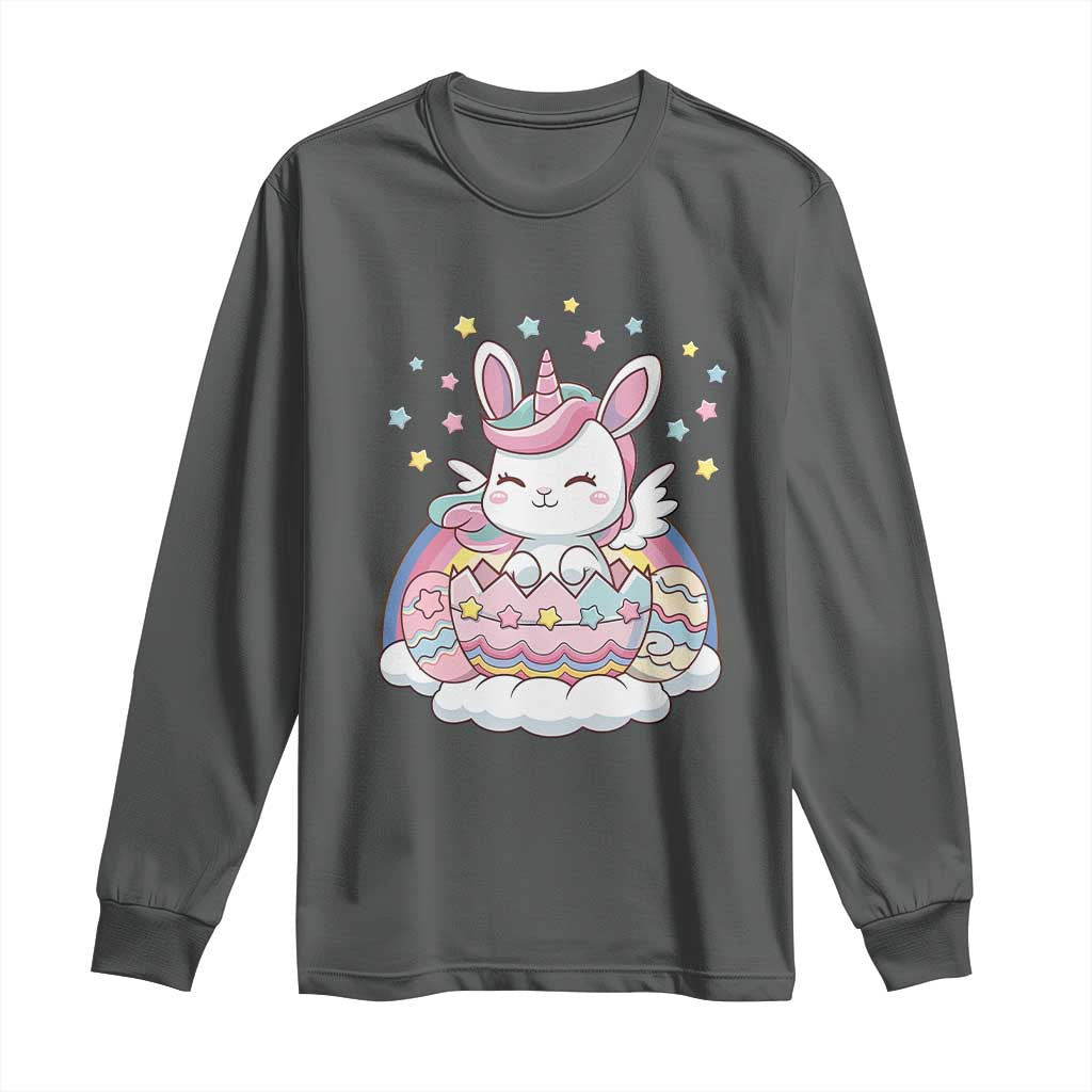 Funny Easter Unicorn Bunny Easter Eggs Long Sleeve Shirt