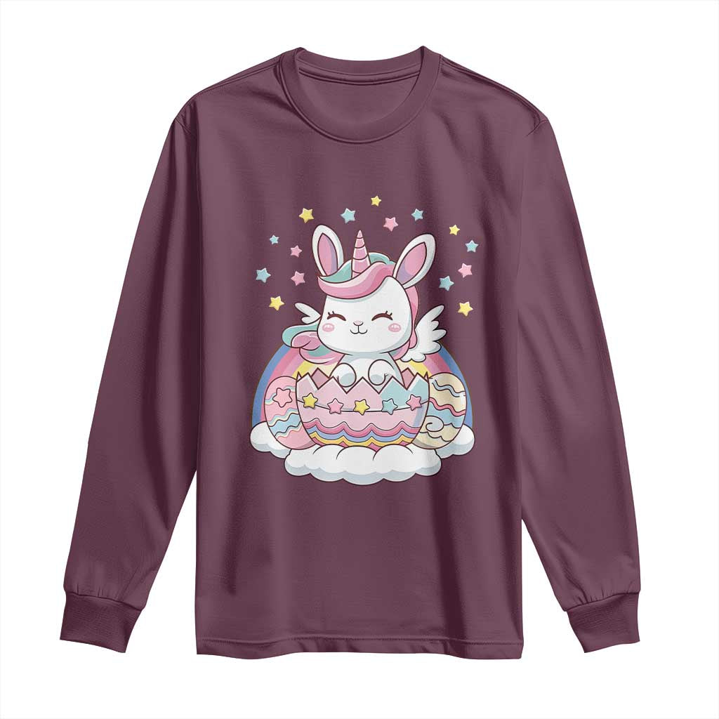 Funny Easter Unicorn Bunny Easter Eggs Long Sleeve Shirt