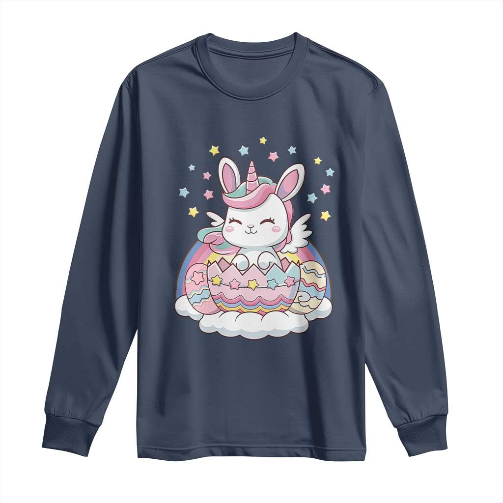 Funny Easter Unicorn Bunny Easter Eggs Long Sleeve Shirt