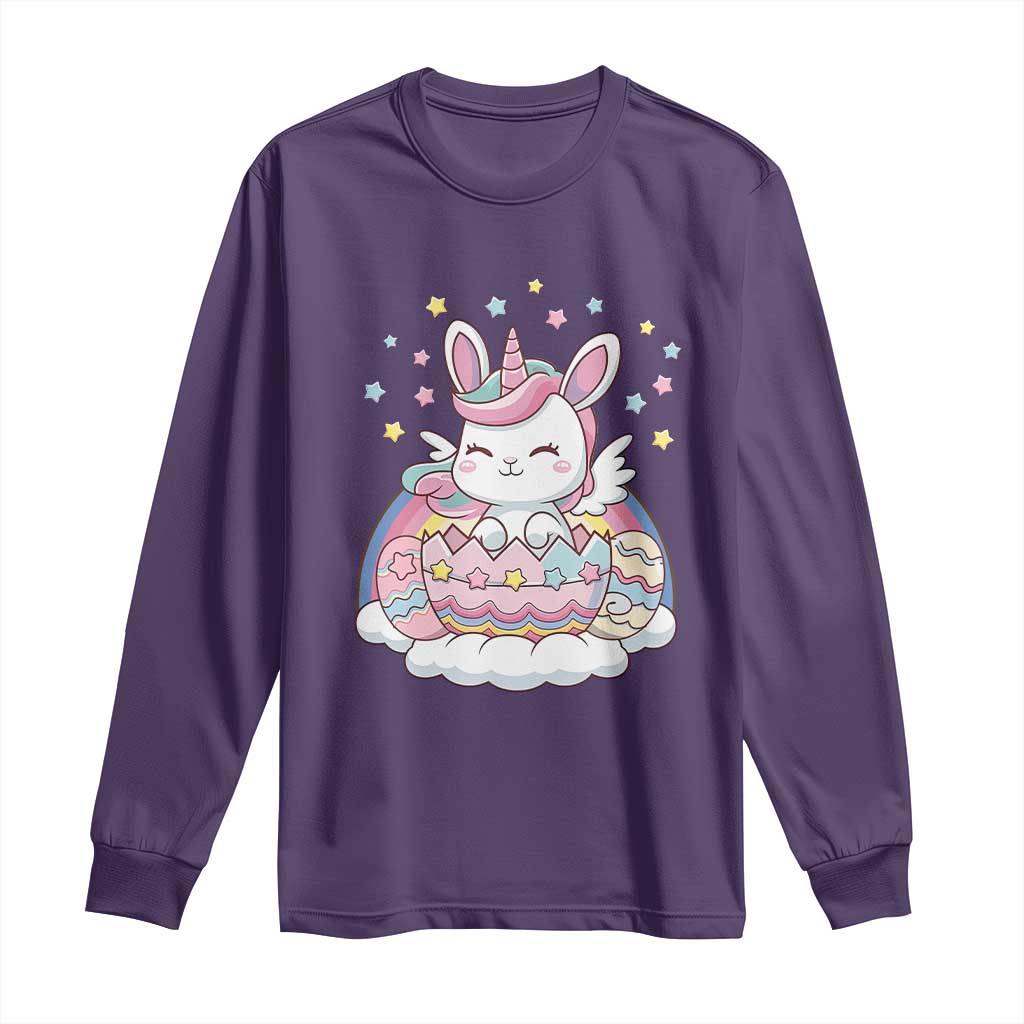 Funny Easter Unicorn Bunny Easter Eggs Long Sleeve Shirt