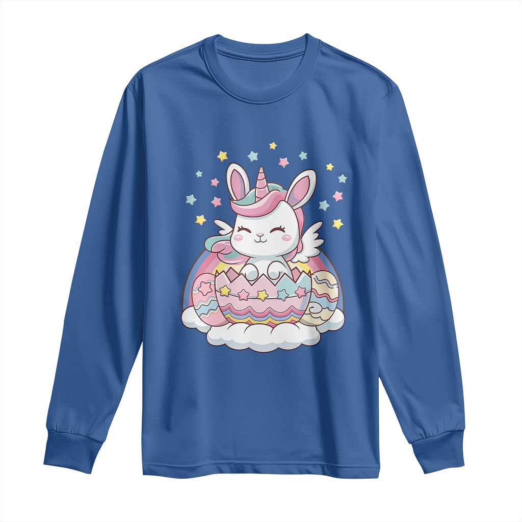 Funny Easter Unicorn Bunny Easter Eggs Long Sleeve Shirt