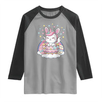 Funny Easter Unicorn Bunny Easter Eggs Raglan Shirt