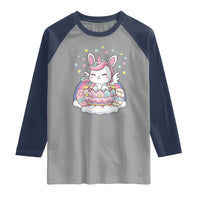 Funny Easter Unicorn Bunny Easter Eggs Raglan Shirt