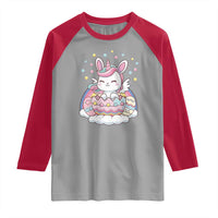 Funny Easter Unicorn Bunny Easter Eggs Raglan Shirt