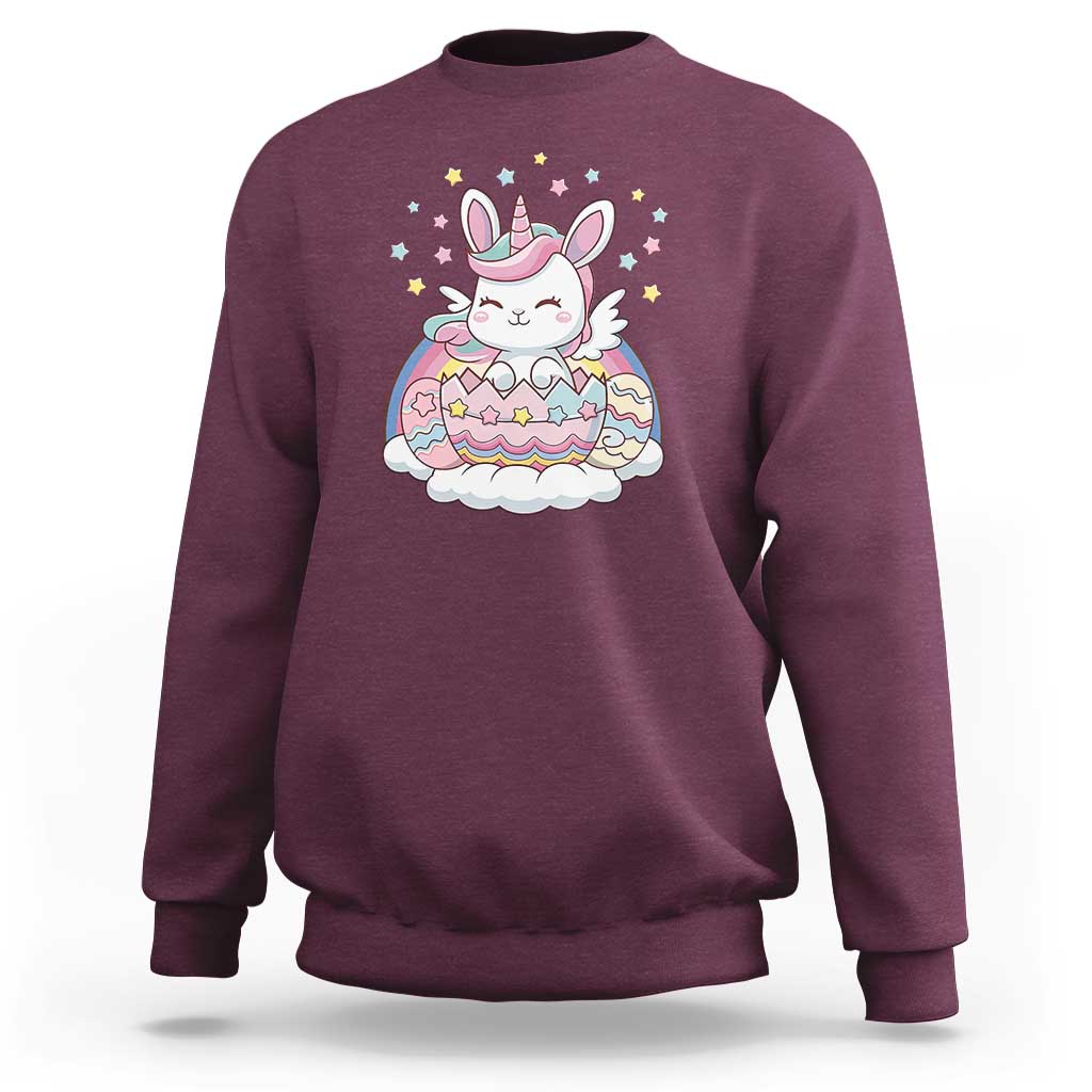 Funny Easter Unicorn Bunny Easter Eggs Sweatshirt
