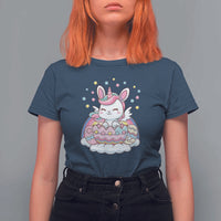 Funny Easter Unicorn Bunny Easter Eggs T Shirt For Women