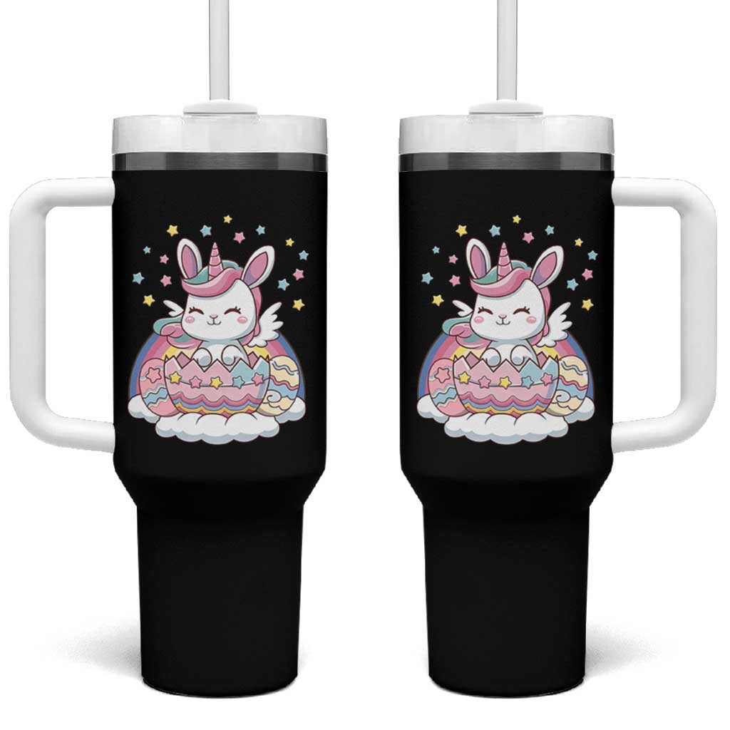 Funny Easter Unicorn Bunny Easter Eggs Tumbler With Handle