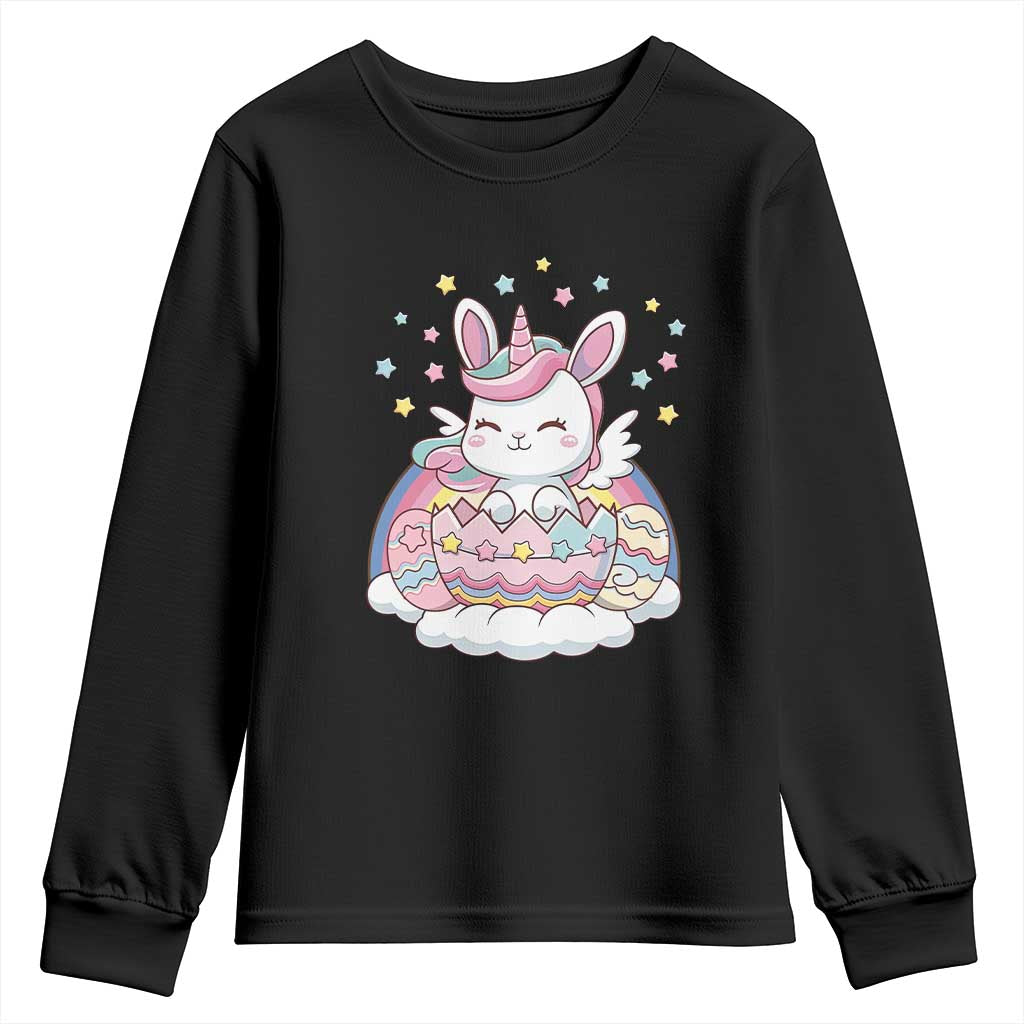 Funny Easter Unicorn Bunny Easter Eggs Youth Sweatshirt