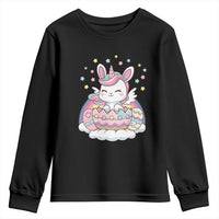 Funny Easter Unicorn Bunny Easter Eggs Youth Sweatshirt