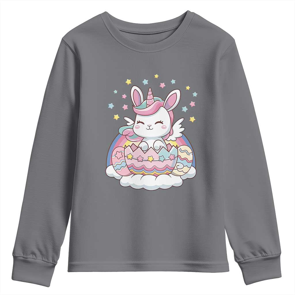 Funny Easter Unicorn Bunny Easter Eggs Youth Sweatshirt