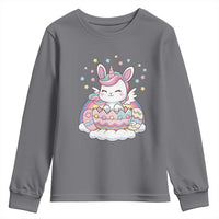 Funny Easter Unicorn Bunny Easter Eggs Youth Sweatshirt