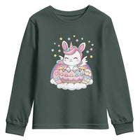 Funny Easter Unicorn Bunny Easter Eggs Youth Sweatshirt