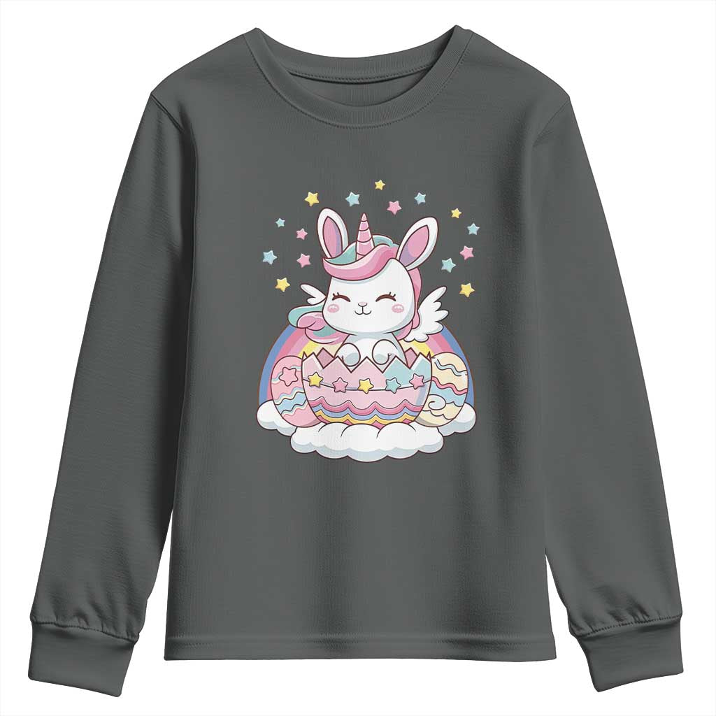 Funny Easter Unicorn Bunny Easter Eggs Youth Sweatshirt