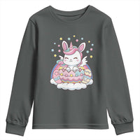 Funny Easter Unicorn Bunny Easter Eggs Youth Sweatshirt