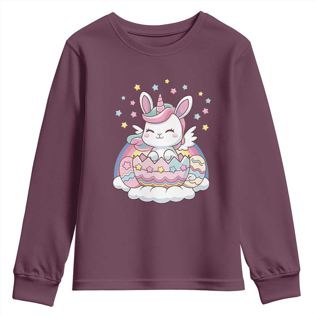 Funny Easter Unicorn Bunny Easter Eggs Youth Sweatshirt