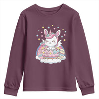 Funny Easter Unicorn Bunny Easter Eggs Youth Sweatshirt