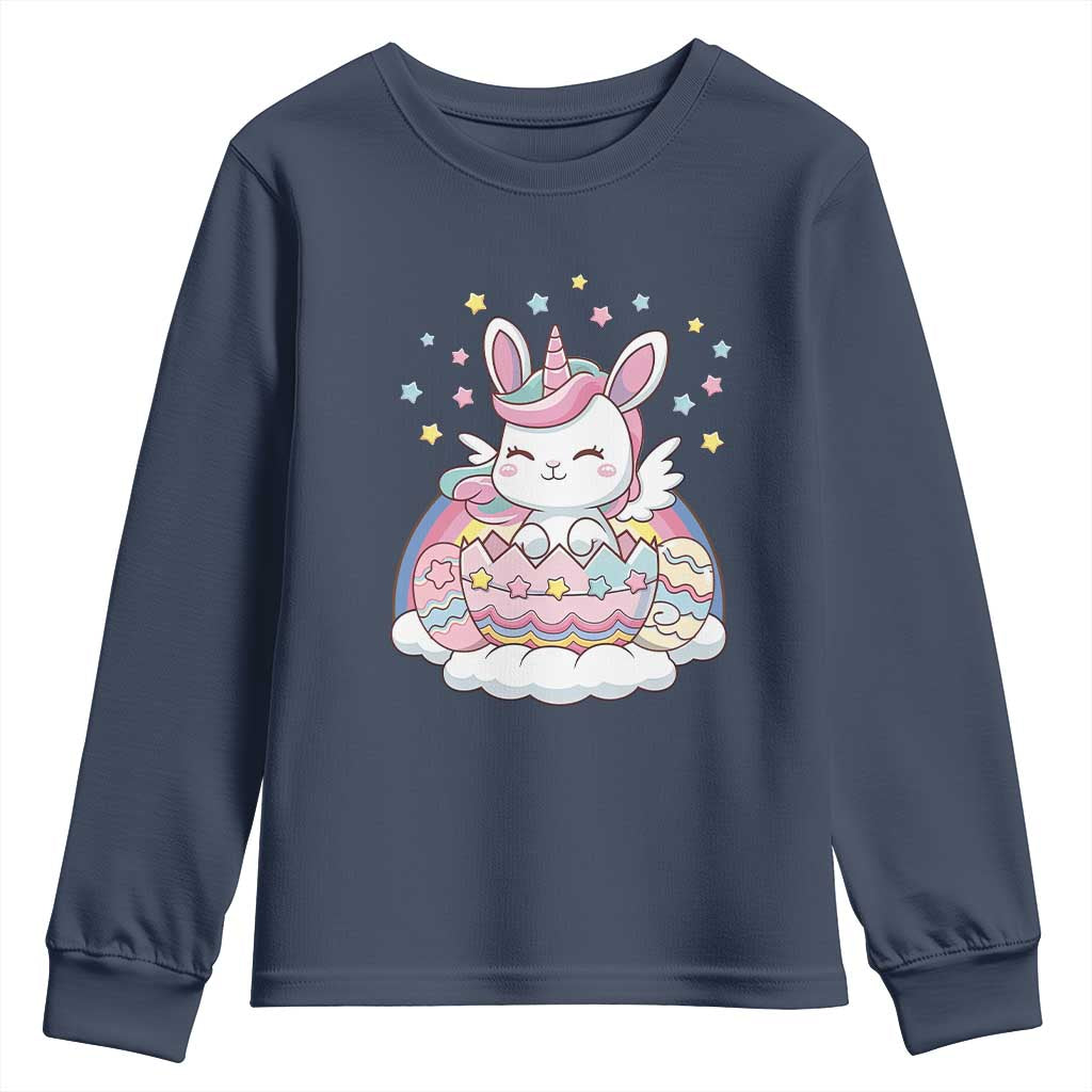 Funny Easter Unicorn Bunny Easter Eggs Youth Sweatshirt