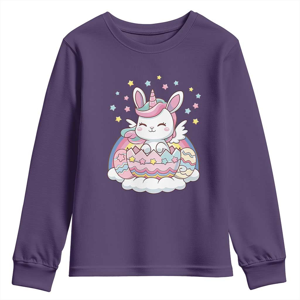 Funny Easter Unicorn Bunny Easter Eggs Youth Sweatshirt