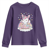Funny Easter Unicorn Bunny Easter Eggs Youth Sweatshirt