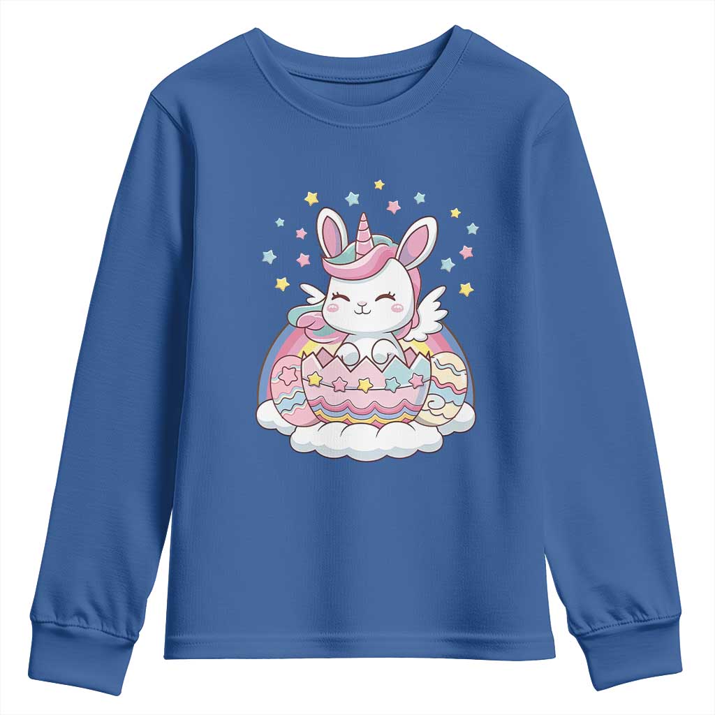 Funny Easter Unicorn Bunny Easter Eggs Youth Sweatshirt