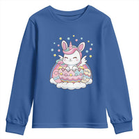 Funny Easter Unicorn Bunny Easter Eggs Youth Sweatshirt