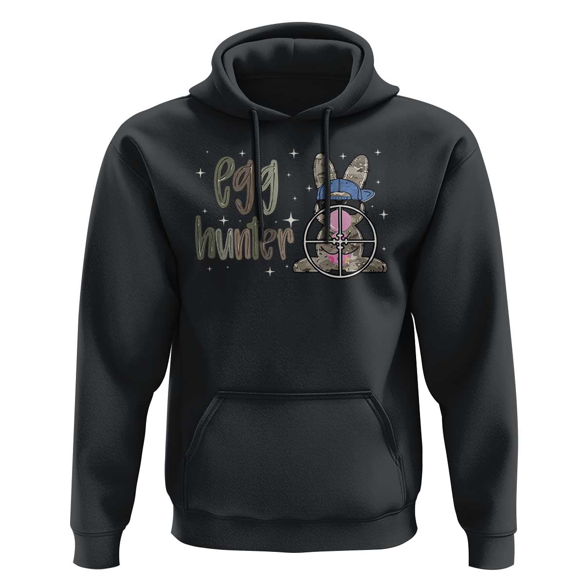 Funny Egg Hunter Hoodie Bunny Hunting Backward Cap Camouflage