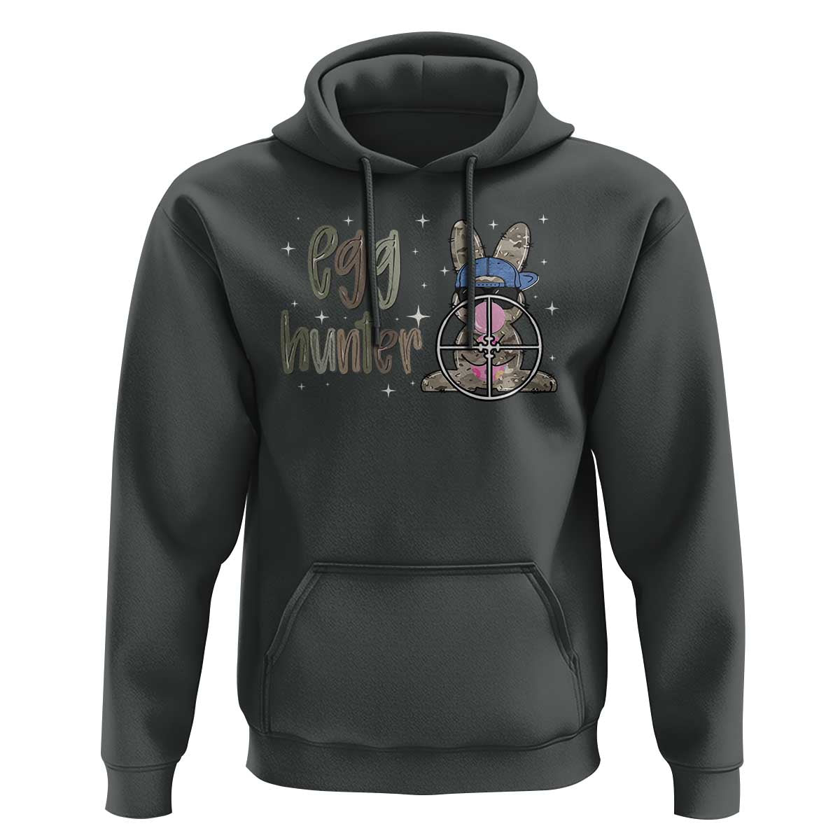 Funny Egg Hunter Hoodie Bunny Hunting Backward Cap Camouflage